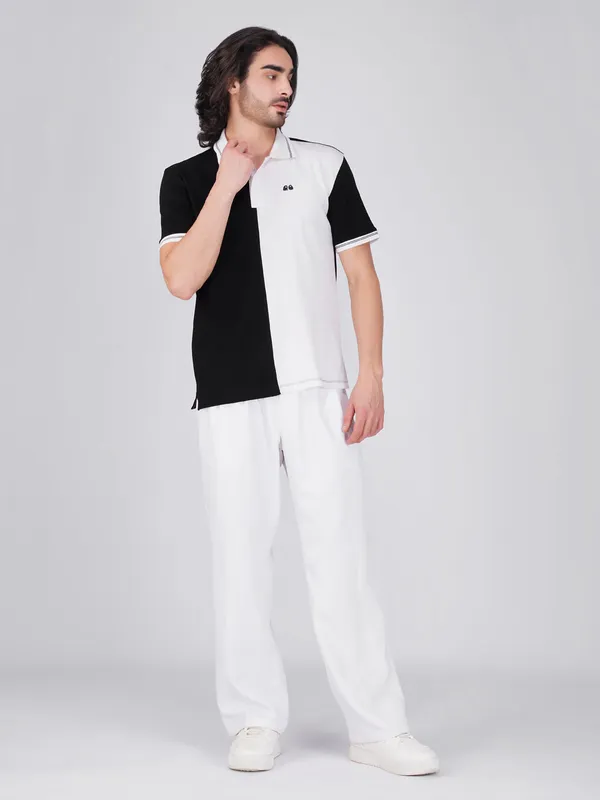 Men_S_Organic_Cotton_Polo_T_Shirt_With_Anti_Stain_Anti_Microbial_Protection_Stain_Release_Care_Finish_Black_White