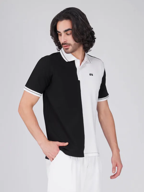 Men_S_Organic_Cotton_Polo_T_Shirt_With_Anti_Stain_Anti_Microbial_Protection_Stain_Release_Care_Finish_Black_White