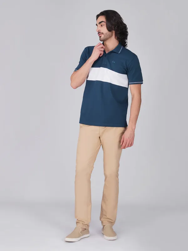 Men_S_Blue_Organic_Cotton_Polo_T_Shirt_With_Anti_Stain_Anti_Microbial_Protection