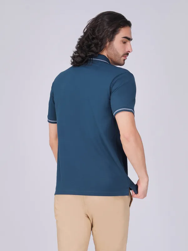 Men_S_Blue_Organic_Cotton_Polo_T_Shirt_With_Anti_Stain_Anti_Microbial_Protection