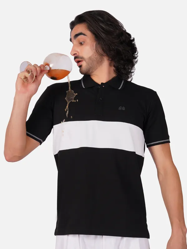 Men_S_Black_Organic_Cotton_Polo_T_Shirt_With_Anti_Stain_Anti_Microbial_Protection