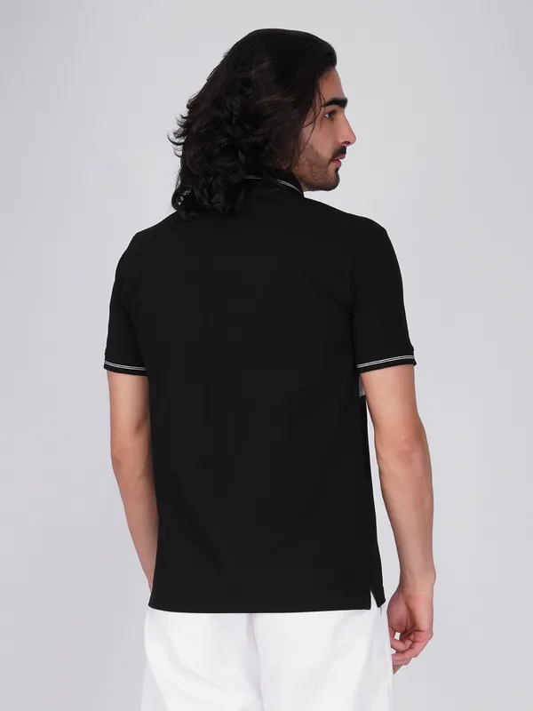 Men_S_Black_Organic_Cotton_Polo_T_Shirt_With_Anti_Stain_Anti_Microbial_Protection