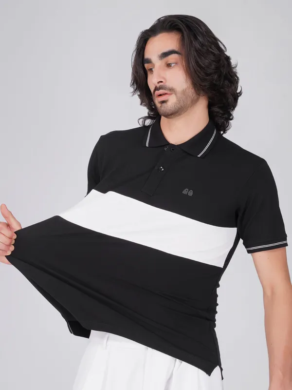 Men_S_Black_Organic_Cotton_Polo_T_Shirt_With_Anti_Stain_Anti_Microbial_Protection