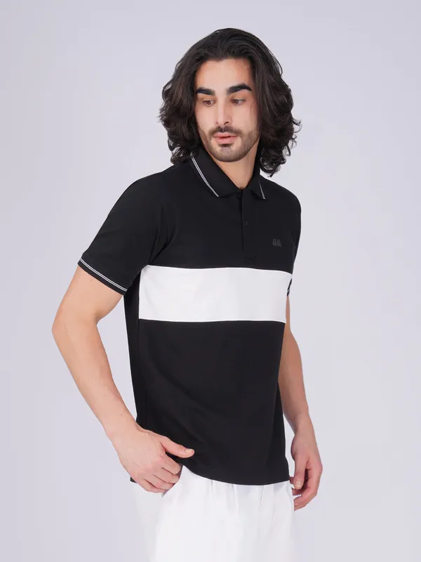 Men_S_Black_Organic_Cotton_Polo_T_Shirt_With_Anti_Stain_Anti_Microbial_Protection