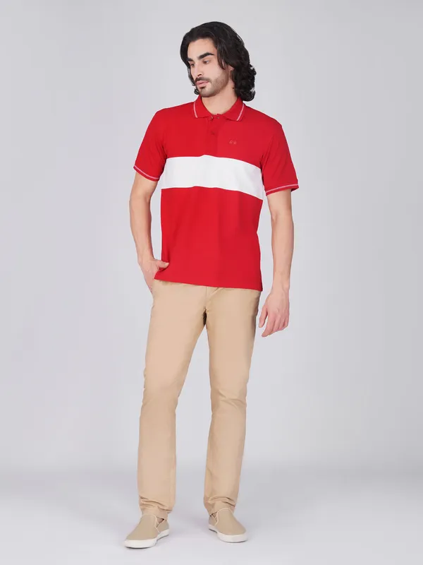 Men_S_Red_Organic_Cotton_Polo_T_Shirt_With_Anti_Stain_Anti_Microbial_Protection
