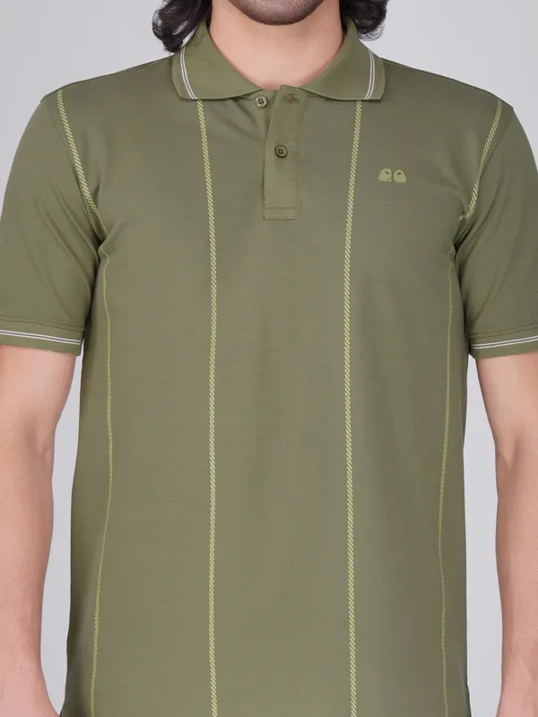 Men_S_Olive_Printed_Organic_Cotton_Polo_T_Shirt_With_Anti_Stain_Anti_Microbial_Protection