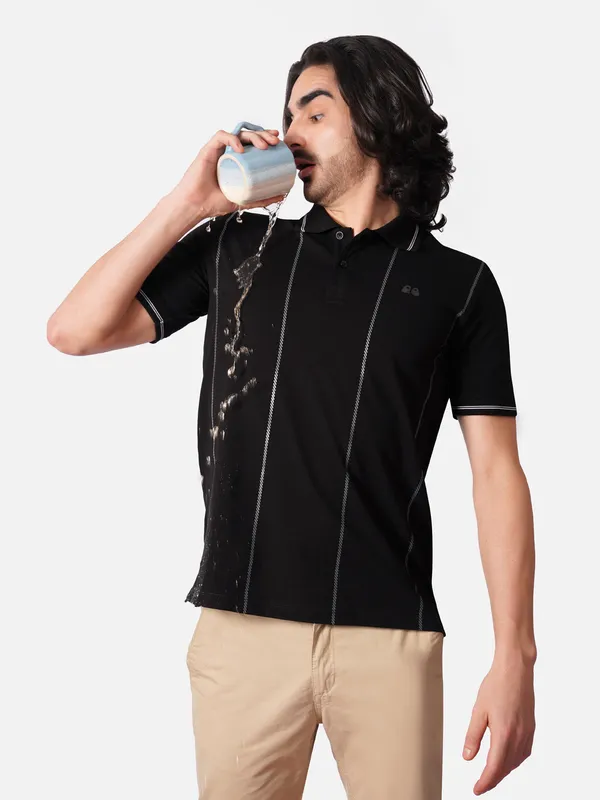 Men_S_Black_Printed_Organic_Cotton_Polo_T_Shirt_With_Anti_Stain_Anti_Microbial_Protection