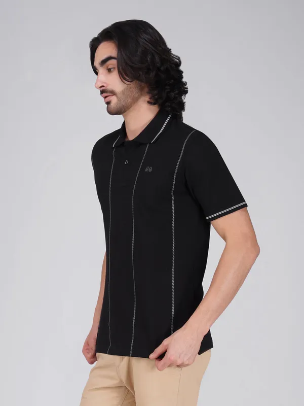 Men_S_Black_Printed_Organic_Cotton_Polo_T_Shirt_With_Anti_Stain_Anti_Microbial_Protection