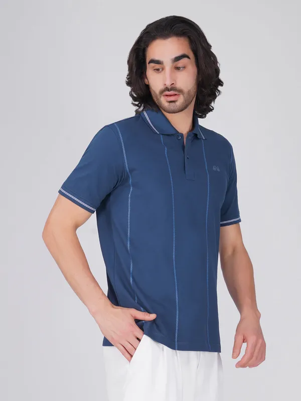 Men_S_Blue_Printed_Organic_Cotton_Polo_T_Shirt_With_Anti_Stain_Anti_Microbial_Protection