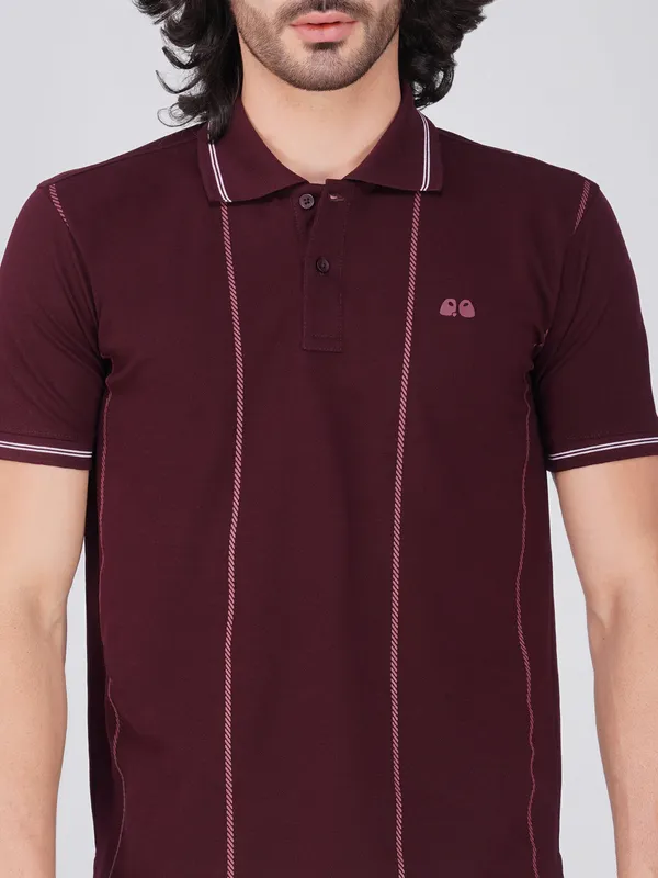 Men_S_Wine_Printed_Organic_Cotton_Polo_T_Shirt_With_Anti_Stain_Anti_Microbial_Protection