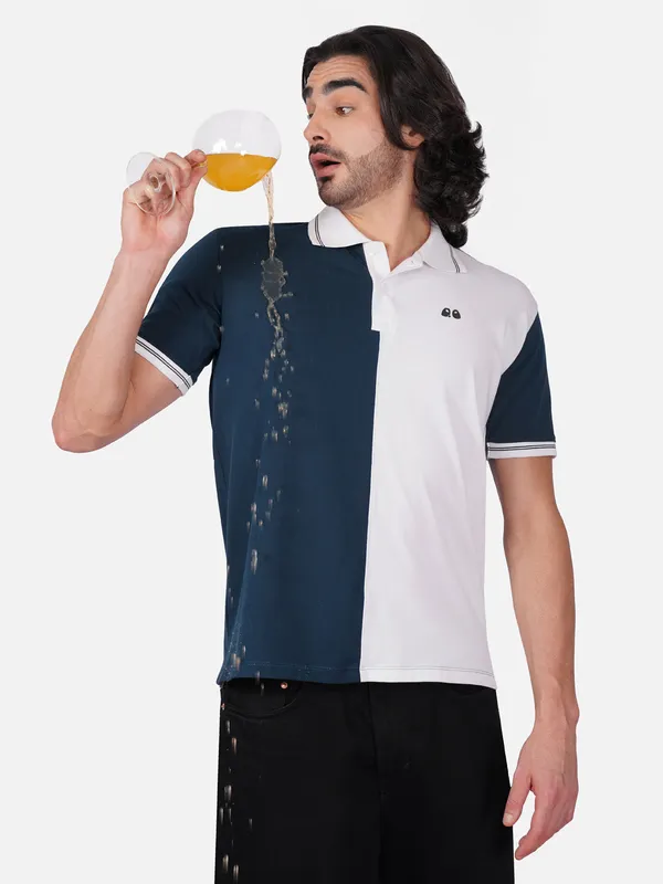 Men_S_Organic_Cotton_Polo_T_Shirt_With_Anti_Stain_Anti_Microbial_Protection_Stain_Release_Blue_White
