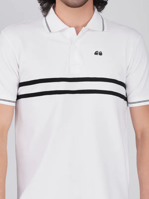 Men_S_White_Double_Stripe_Organic_Cotton_Polo_T_Shirt_With_Anti_Stain_Anti_Microbial_Protection
