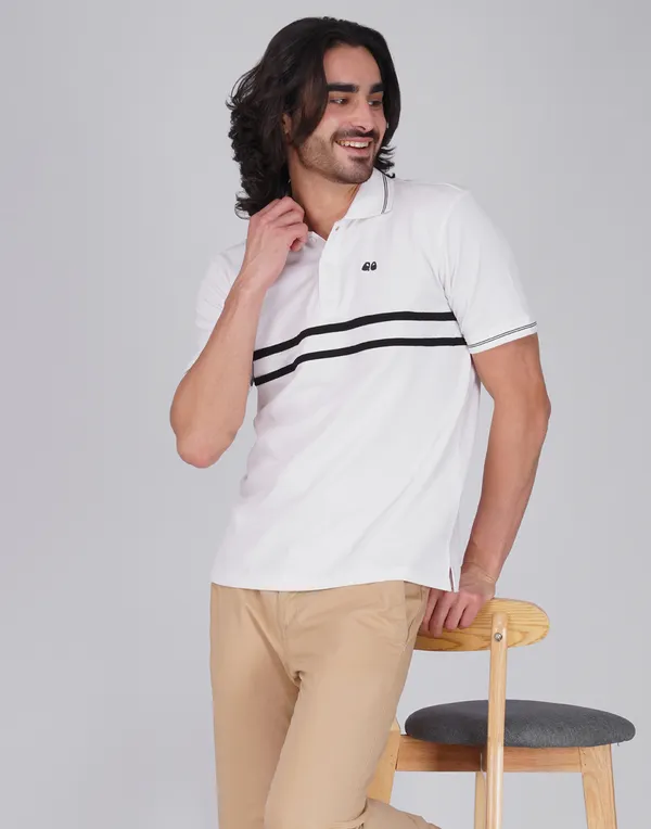 Men_S_White_Double_Stripe_Organic_Cotton_Polo_T_Shirt_With_Anti_Stain_Anti_Microbial_Protection