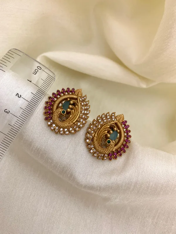 Peacock_Antique_Stud_Earrings