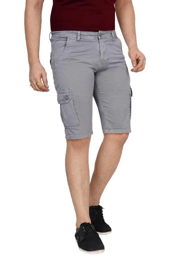Grey_Cotton_Premium_Cargo_Shorts_For_Men