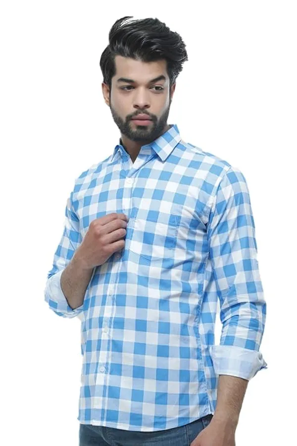 Skyblue_Cotton_Blend_Printed_Casual_Shirt_For_Men