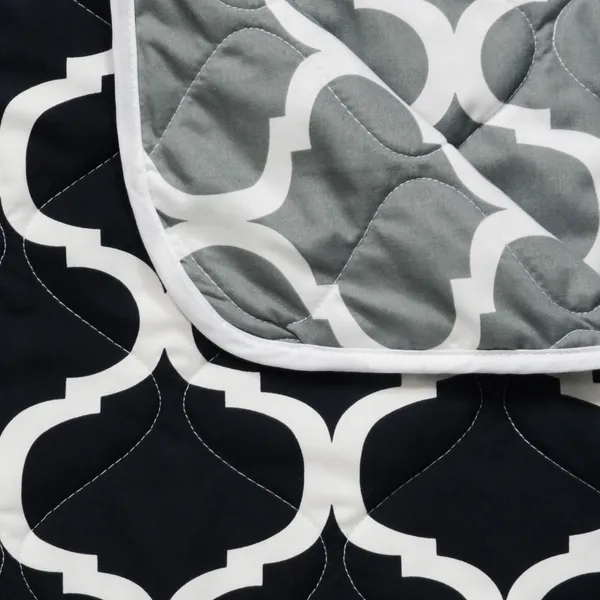 _Microfibre_Mild_Winter_110_GSM_Reversible_Single_Bed_Quilt_Comforter_Blanket_-_(Black_and_Grey,_Abstract)