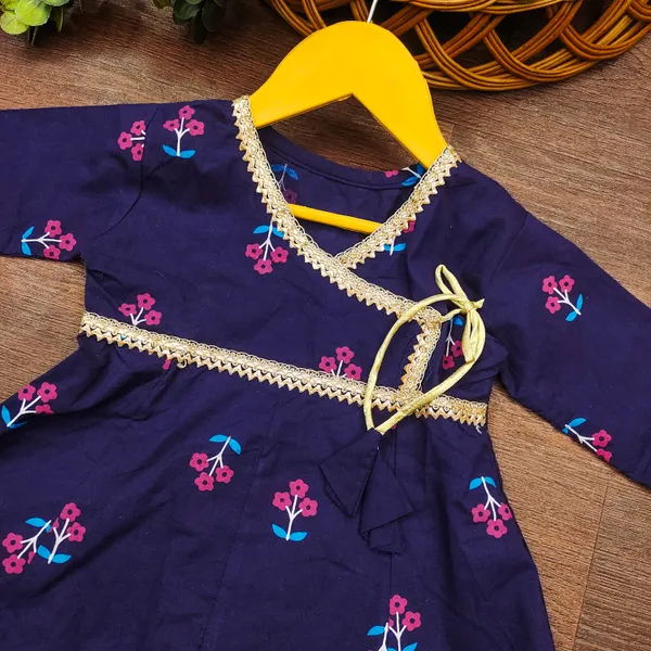 Blue_Cotton_Blend_Floral_Printed_Readymade_Kurta_and_Sharara_Set_for_Girls