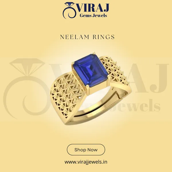 Blue_Sapphire_Created_Gold_Plated_Panchdhatu_Adjustable_Neelam_Ring_For_Men_&_Women_From_4.25_Ratti_To_20.25_Ratti