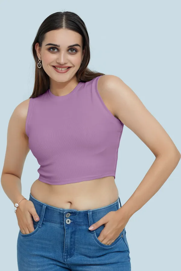 Periwinkle_Sleeveless_Ribbed_Round_Neck_Slim_Fit_Collarless_Casual_Tank_Top_For_Women