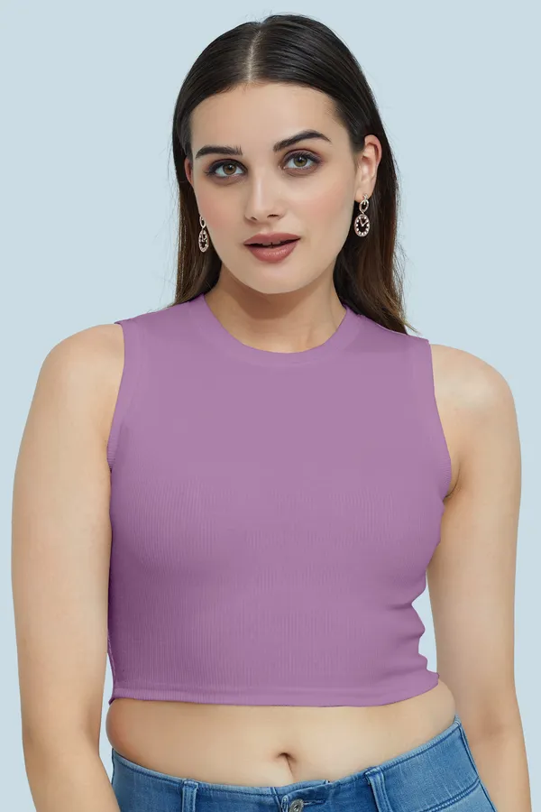 Periwinkle_Sleeveless_Ribbed_Round_Neck_Slim_Fit_Collarless_Casual_Tank_Top_For_Women