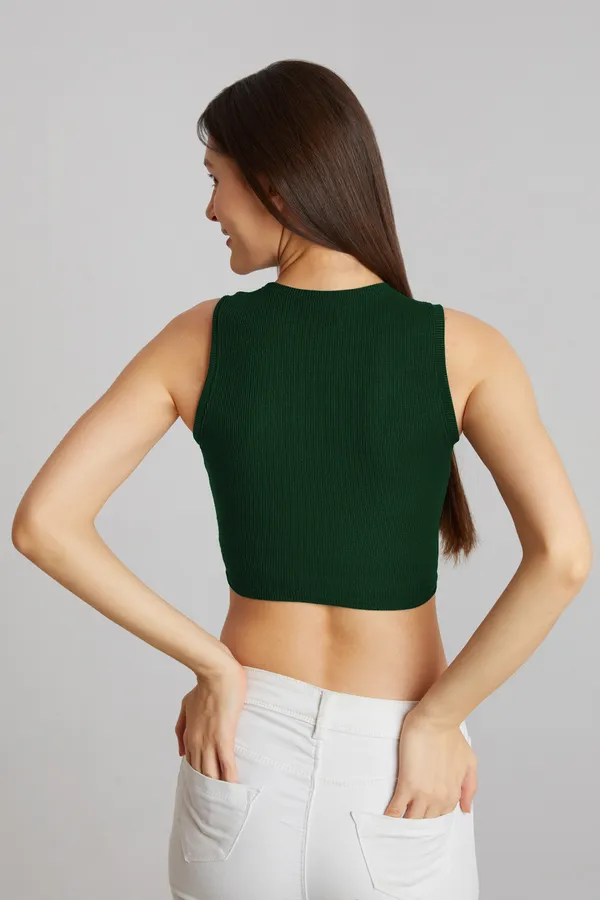 Stylish_Sleeveless_Round_Neck_Ribbed_Green_Tank_Tops