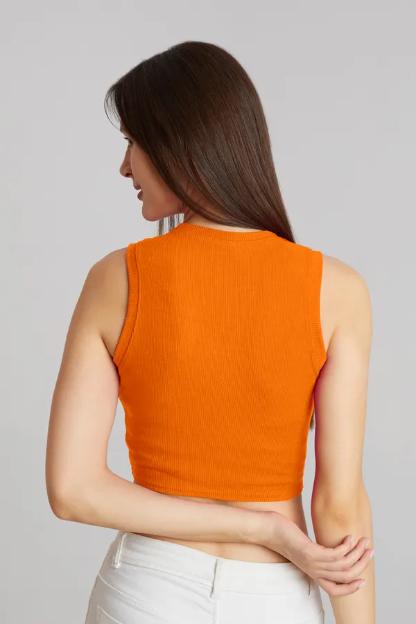 Stylish_Sleeveless_Round_Neck_Ribbed_Orange_Tank_Tops