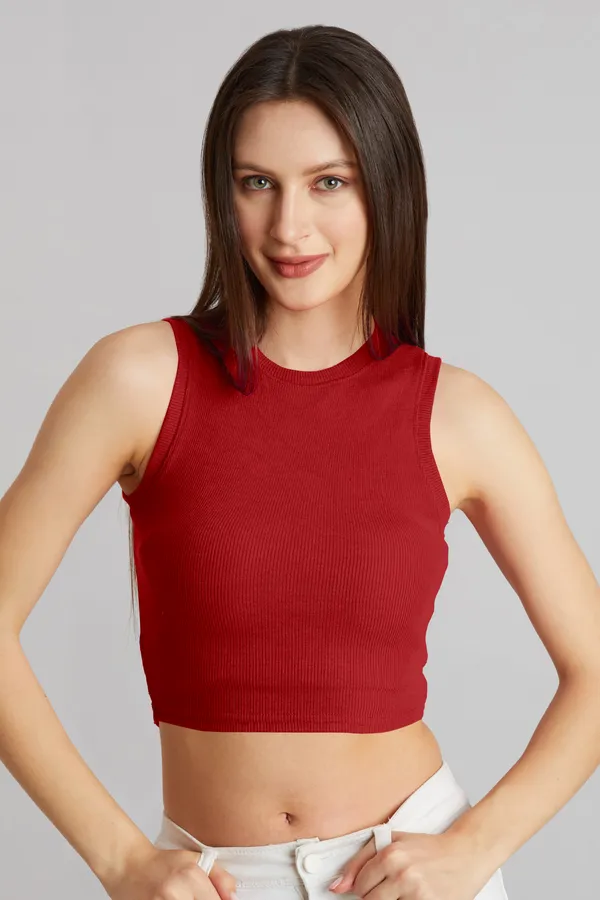 Stylish_Sleeveless_Round_Neck_Ribbed_Red_Tank_Tops