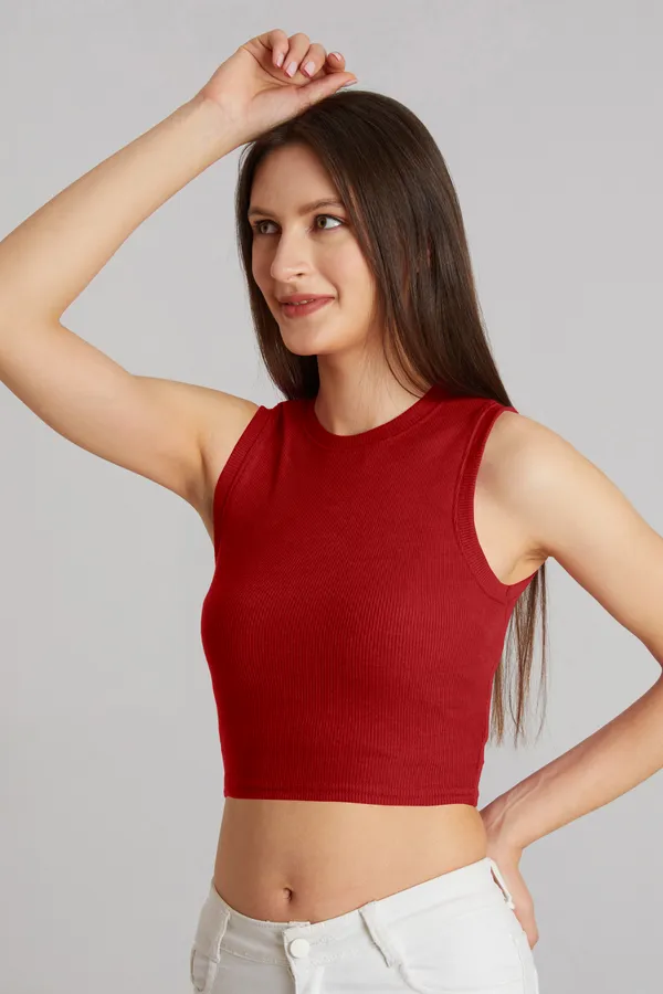 Stylish_Sleeveless_Round_Neck_Ribbed_Red_Tank_Tops