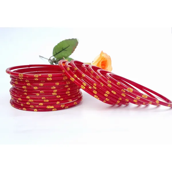 Pack_of_24_Bangles_Beautiful_Elegant_Red_Glass_Bangles_Chudi_Set_Golden_Zari_Dot_For_Women_And_Girls_With_Glossy_Finished