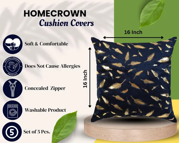 Soft_Velvet_Fabric_Feather_Print_Decorative_Faux_Fur_Cushion_Covers_16x16_Inch_Set_of_5_for_Couch,_Sofa,_Bed_(Blue)
