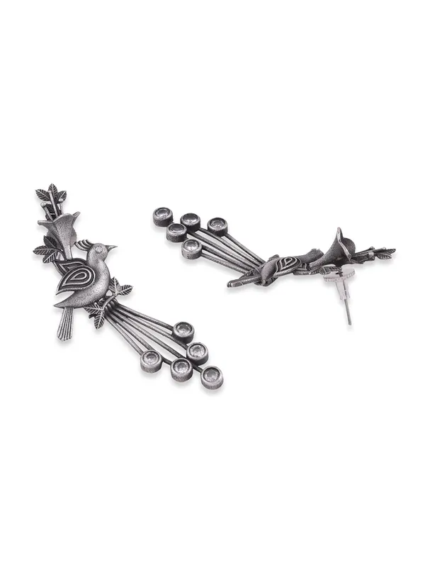 Contemporary_Silver-Plated_Drop_Earrings