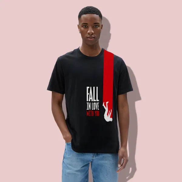 Black_Printed_Half_Sleeve_Cotton_T-Shirt_For_Men