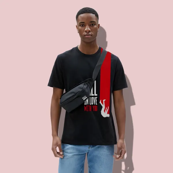 Black_Printed_Half_Sleeve_Cotton_T-Shirt_For_Men
