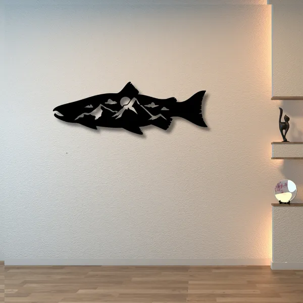Black_Salmon_Fish_Design_Alternative_Wood_Wall_Art