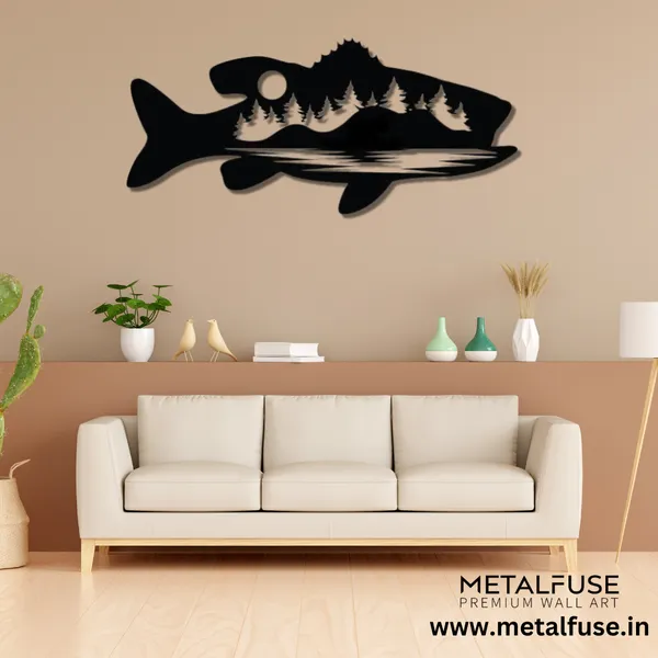Wooden_Wall_Art_for_Home_Decoration__|_Bass_Fish_Design_Alternative__|_Black