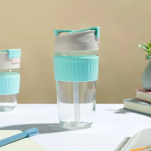 450ml_Drink_Coffee_Glass_Cup_with_Lid_and_Straw_Transparent,_Clear_Set_of_(1)