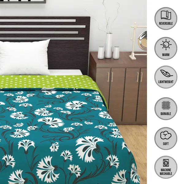 Floral_Single_Dohar_for_AC_Room_(Polyester,_Turquoise_Blue_and_Lime_Green)
