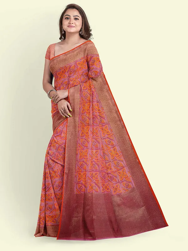 Pink_Cotton_Blend_Banarasi_Sarees_For_Women