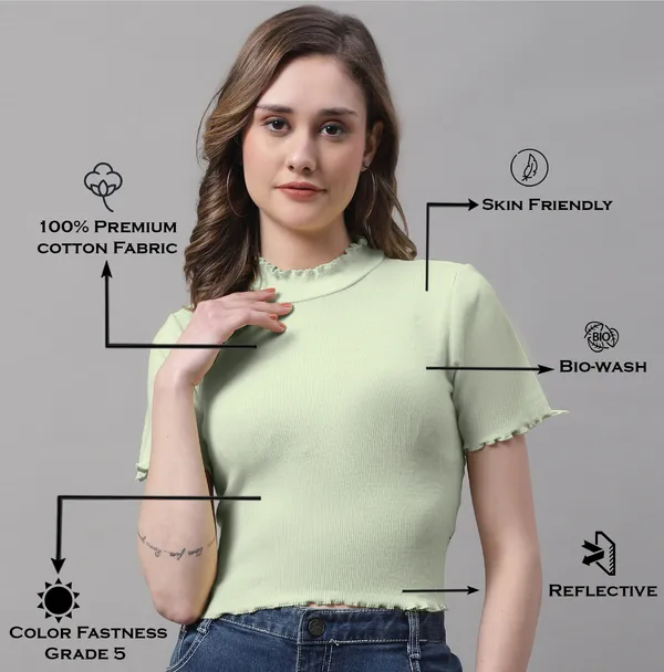 Pista_Cotton_Rib_Turtle_Neck_Short_Sleeve_Crop_Top_For_Women