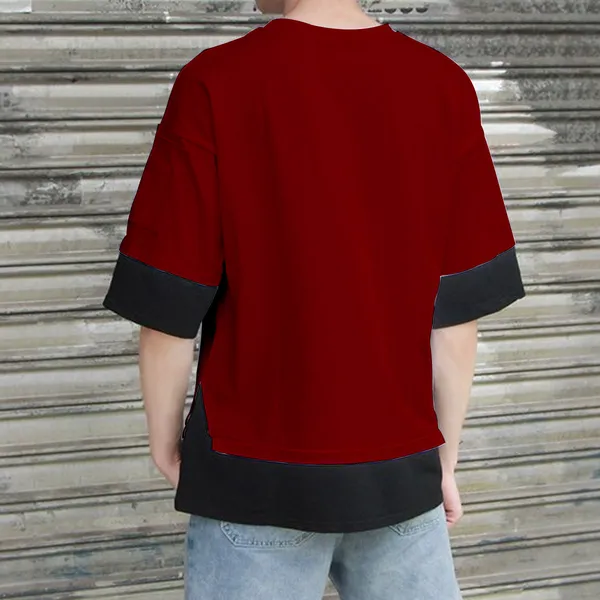 Maroon_Round_Neck_Cotton_Blend_Stylish_Fashionable_Tshirt_For_Kids