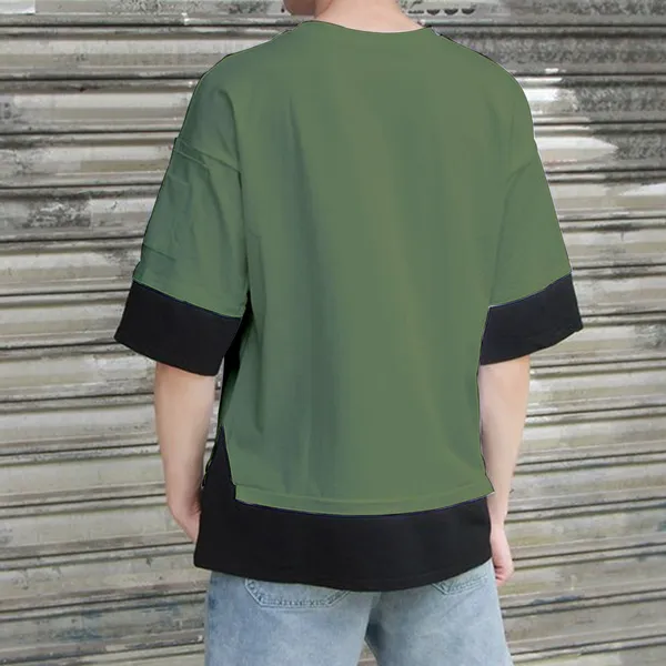 Olive_Round_Neck_Cotton_Blend_Stylish_Fashionable_Tshirt_For_Kids