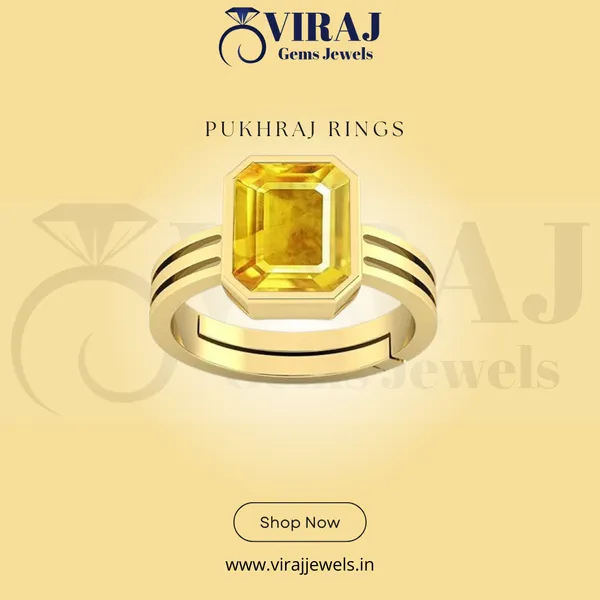Yellow_Pukhraj_Created_Sapphire_Gemstone_Gold_Plated_Ring_For_Men_&_Women_From_4.25_Ratti_To_20.25_Ratti