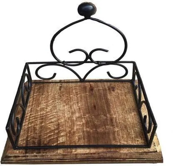 Iron_And_Wood_Antique_Tissue_Box_Holder_Black
