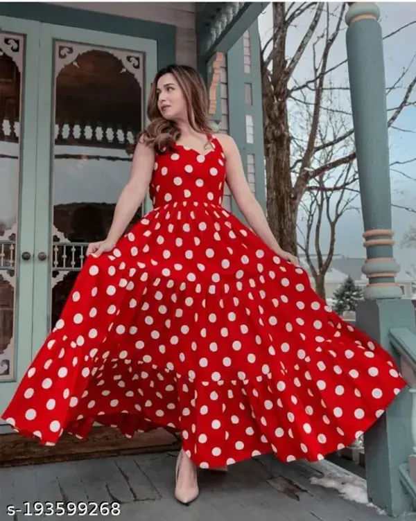Red_Crepe_Premium_Casual_Gown_For_Women