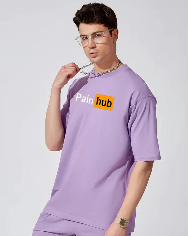 Purple_Oversized_Printed_Half_Sleeve_Cotton_T-Shirt_For_Men