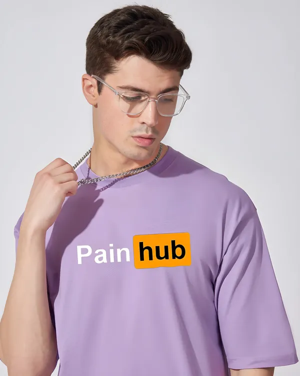 Purple_Oversized_Printed_Half_Sleeve_Cotton_T-Shirt_For_Men
