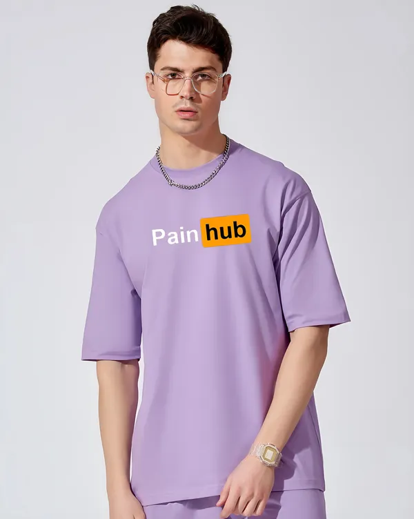 Purple_Oversized_Printed_Half_Sleeve_Cotton_T-Shirt_For_Men