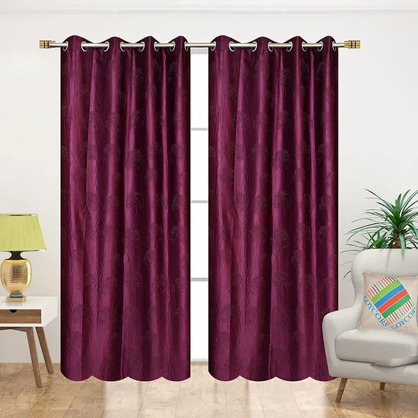Polyester_Tree_Punching_Design,_Washable_Parde_for_Home,_Office,_Bedroom,_Living_Room_(Wine,_Set_of_2)