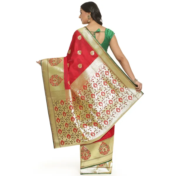 Red_Satin_Silk_Banarasi_Sarees_For_Women